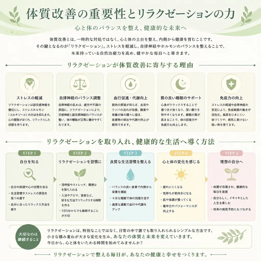 体質改善で健康的な生活を！