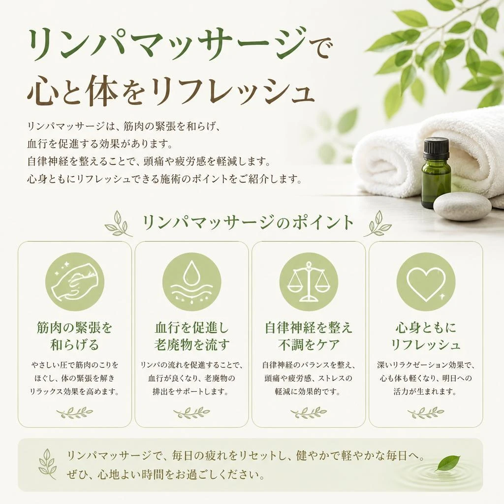 リンパマッサージによる効果