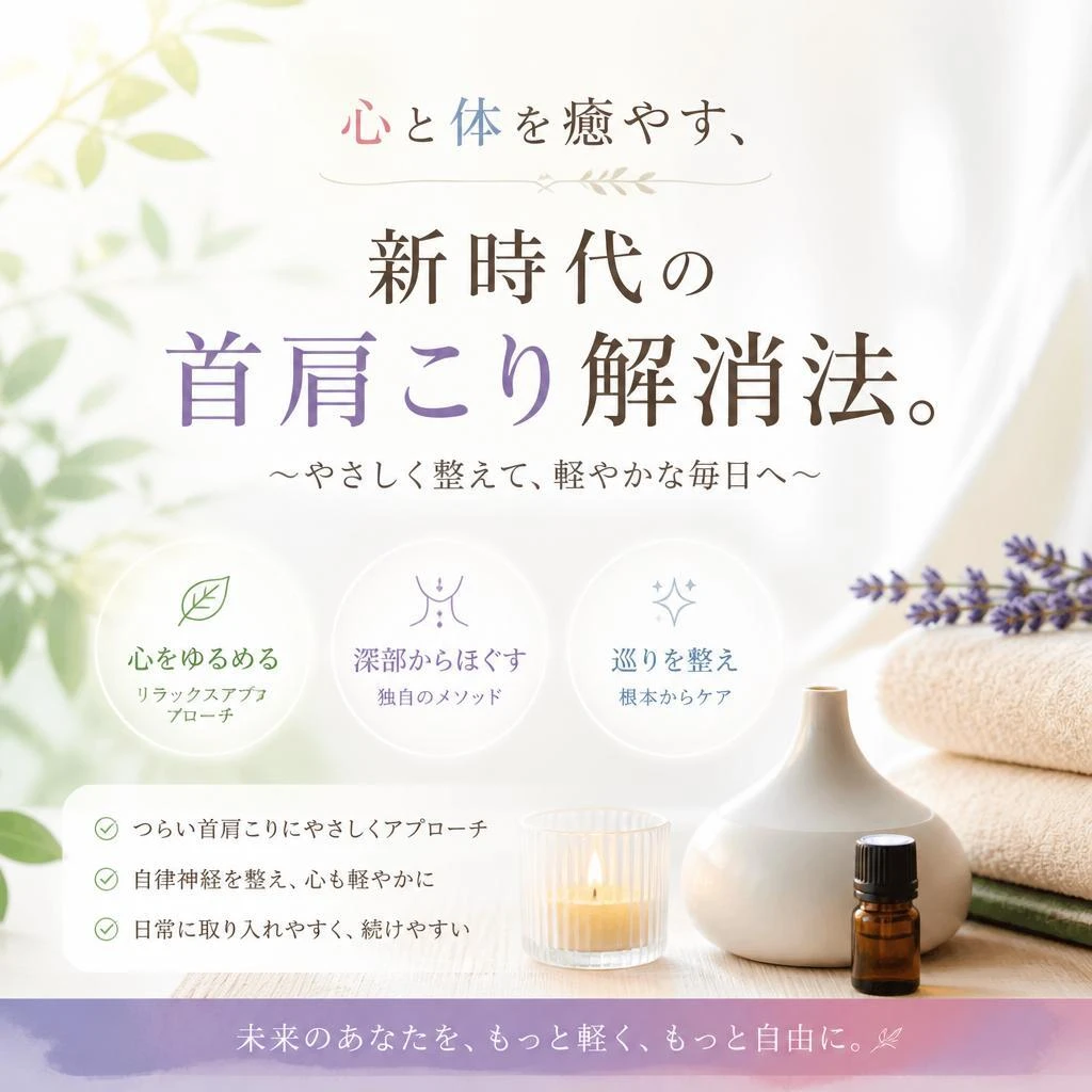 心と体を癒やす、新時代の首肩こり解消法。