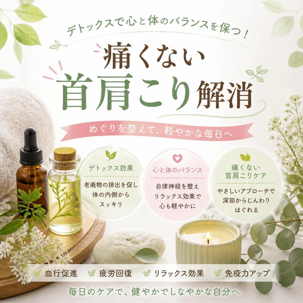 デトックスで心と体のバランスを保つ！痛くない首肩こり解消