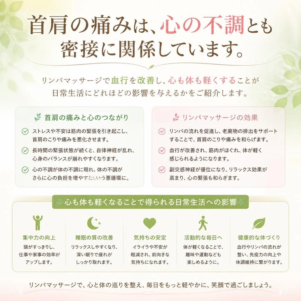 首肩こりの解消と心の健康の関係