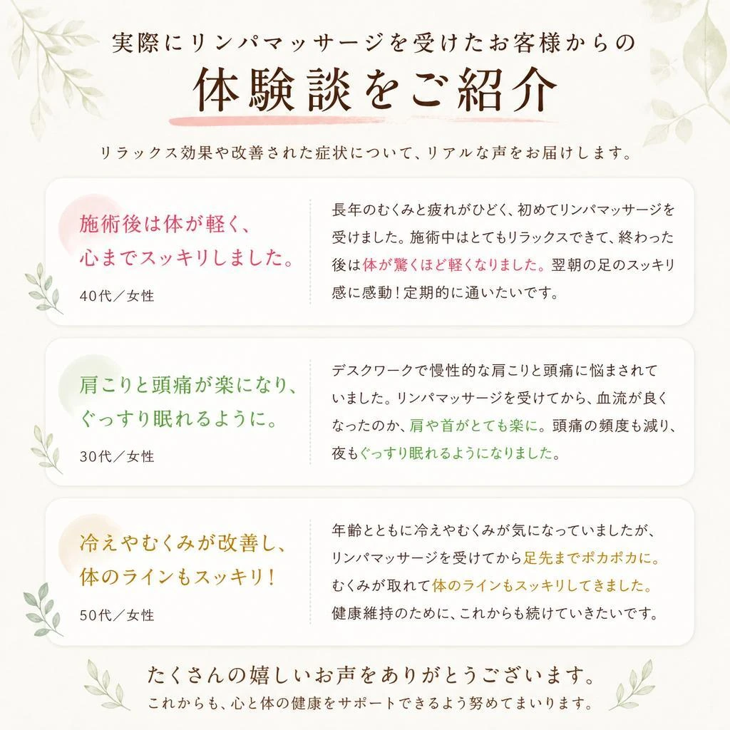 お客様の体験談