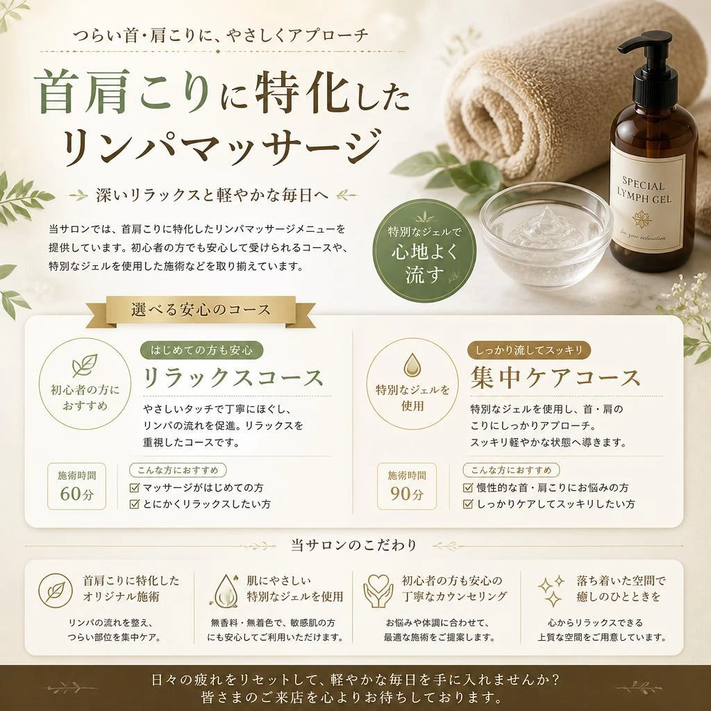 当サロンの施術メニュー