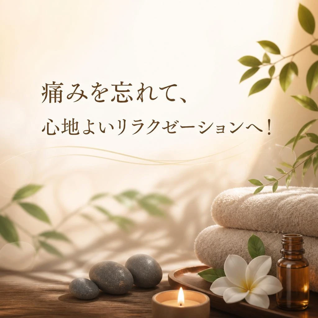 痛みを忘れて、心地よいリラクゼーションへ！