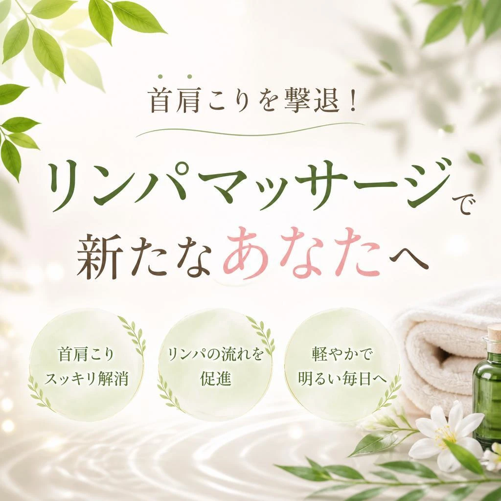 首肩こりを撃退！リンパマッサージで新たなあなたへ
